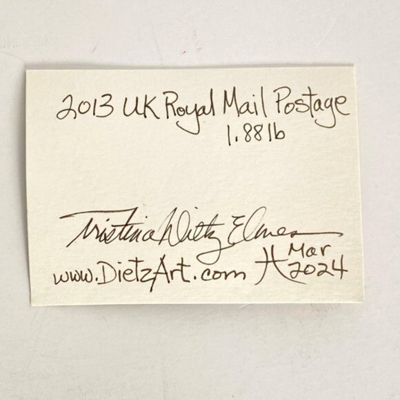 UK Postage Stamp Art Tristina Dietz Elmes ATC - Picture 2 of 2